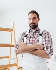 Wall Mural - Professional painter posing