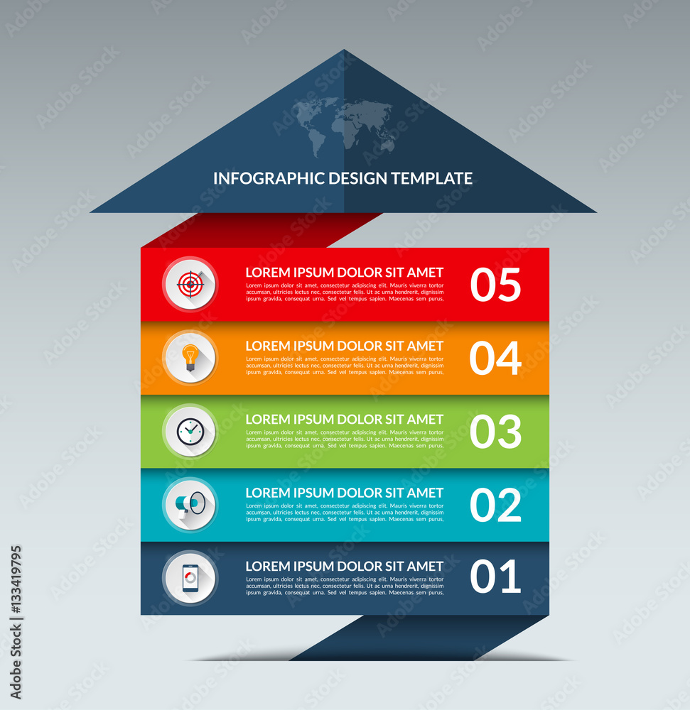 Infographic arrow design template. Business growth concept banner with ...