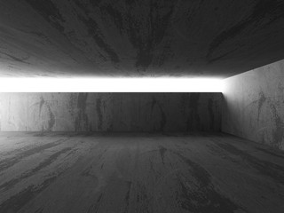 Dark concrete room interior. Abstract architecture industrial ba