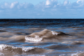 Wall Mural - Sea waves, stormy day