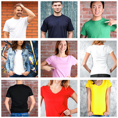 Canvas Print - Collage of stylish and trendy t-shirts