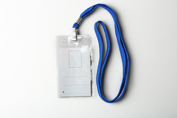 Canvas Print - Blank badge with lanyard on white background