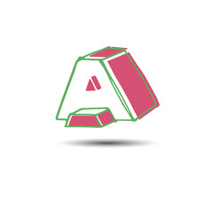 Aufkleber - letter font alphabet vector text design triangle