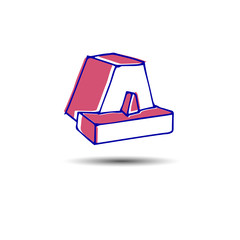 Aufkleber - letter font alphabet vector text design triangle