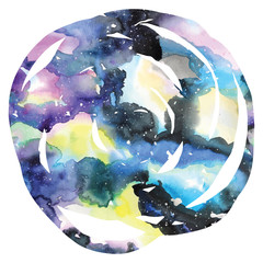 Wall Mural - watercolor galaxy background.