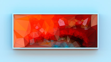 Poster - Abstract colored polygonal triangular mosaic background. 3d rendering