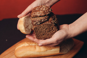 bread in hand closeup