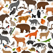 Seamless pattern with forest animals 