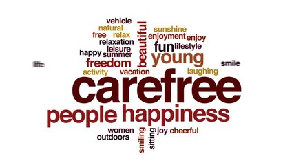 Poster - carefree animated word cloud, text design animation.