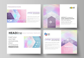 Poster - business templates for presentation slides. abstract vector layouts in flat design. hologram, backgr