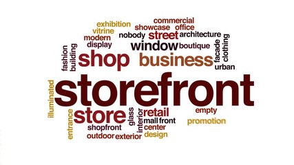 Canvas Print - Storefront animated word cloud, text design animation.