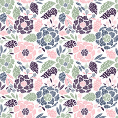 Poster - Seamless floral pattern