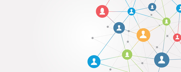Aufkleber - abstract  business connection on social network online concept