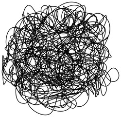 Wall Mural - chaotic hand drawn scribble sketch circle isolated