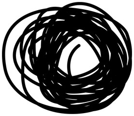 Wall Mural - chaotic hand drawn scribble sketch circle isolated