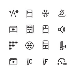 Sticker - Fridge, freezer, ice machine vector thin line icons