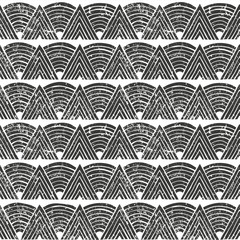 Wall Mural - seamless tribal pattern with grunge effect. hand drawn background. eps10 vector illustration in lino