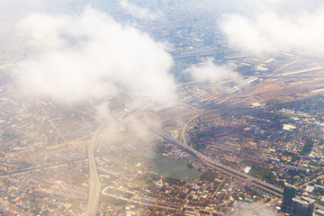 Wall Mural - Beautiful Sky view through plane window