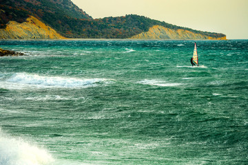 seascape with surfer