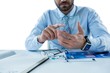 © WavebreakMediaMicro - Businessman sitting at table touching a glass sheet