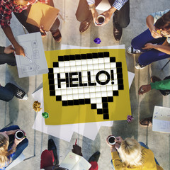 Poster - Hello Speech Bubble Technology Graphic Concept