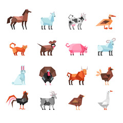 Sticker - Geometric Farm Animals Set