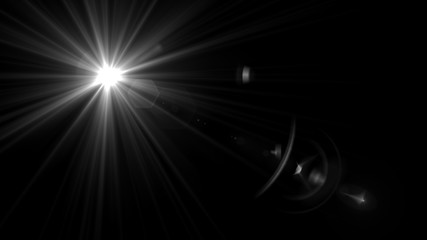 Wall Mural - lens flare light over black background. easy to add overlay or s