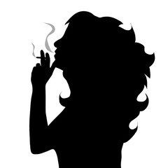 Poster - Vector silhouette of woman.