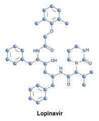 Wall Mural - Lopinavir is an antiretroviral of the protease inhibitor class. It is used against HIV infections as a fixed dose combination with another protease inhibitor, ritonavir. It is bound to plasma proteins