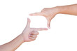 © natchas - Hands showing  frame on gesture with clipping path