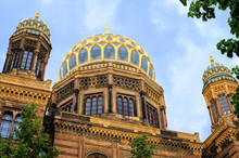 Golden Domes Of The New Synagogue, Berlin, Germany
