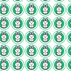 Cute rabbit cartoon icon for chinese zodiac vector pattern