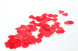 red petals in the shape of heart