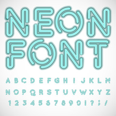 Poster - neon, vector font.