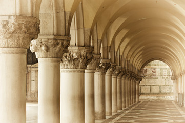 Classic column in Venice, Italy