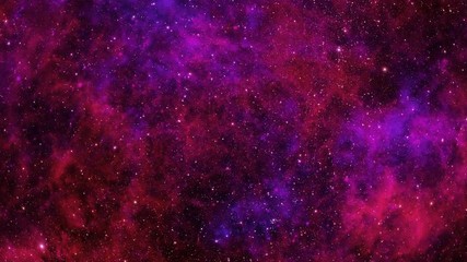Wall Mural - stars fly past the viewer against a background of pink and red nebula, clouds of gas and dust in spa