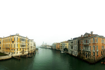 View of the Grand Canal in Venice on a white background - Italy