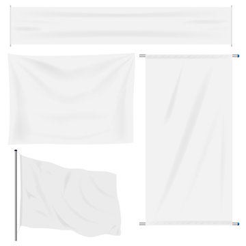 White banner with folds
