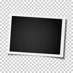 Wall Mural - Retro realistic vector photo frame placed on transparen background. Template photo design.