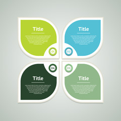Wall Mural - Vector infographic design template. Business concept with 4 options, parts, steps or processes. Can be used for workflow layout, diagram, number options, web design. Data visualization.