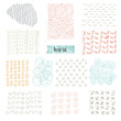 Set of hand drawn marker and ink patterns. Simple vector scratchy textures with dots, strokes doodles