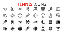 Simple Modern Set Of Tennis Icons. Premium Symbol Collection. Vector Illustration. Simple Pictogram Pack.