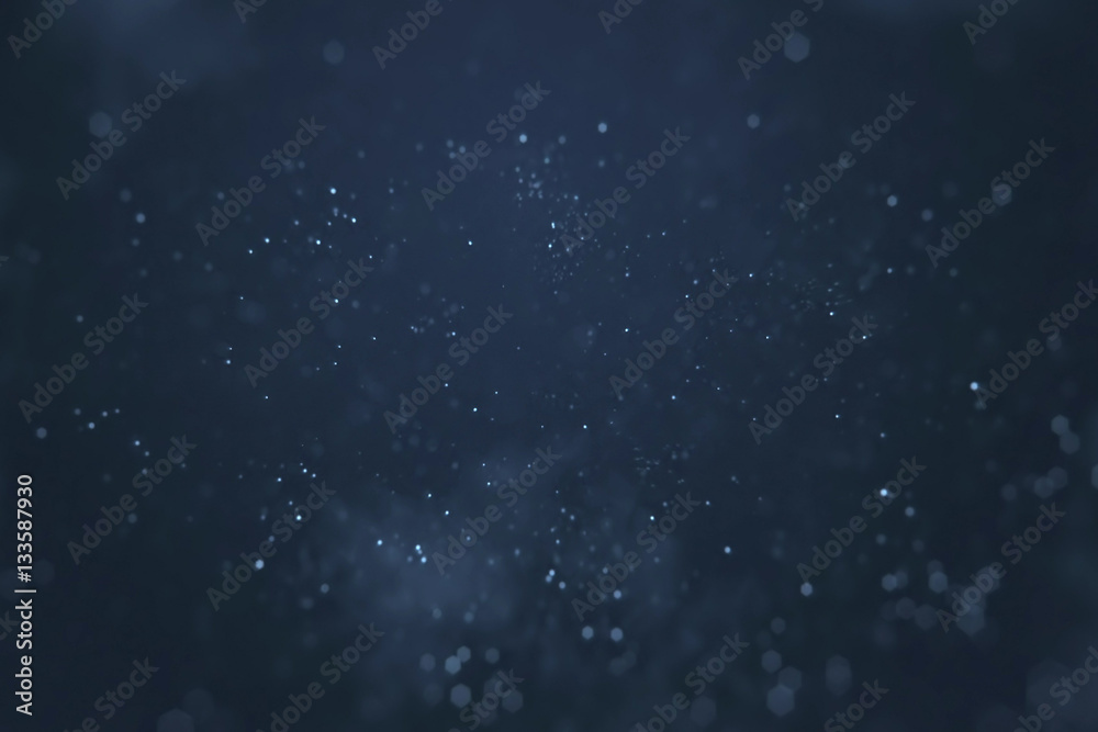 abstract gradient blue background with bokeh and particles flowing, events festive holiday overlay ready - obrazy, fototapety, plakaty 