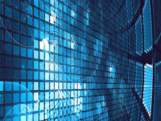 Wall Mural - checkered tech background - abstract digitally generated image