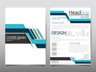 Wall Mural - blue flyer cover business brochure vector design, leaflet advertising abstract background, modern po