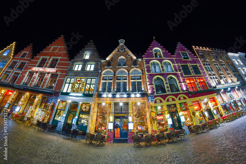 Christmas Old Market square in Bruges