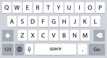 Poster - Smartphone keyboard, alphabet buttons