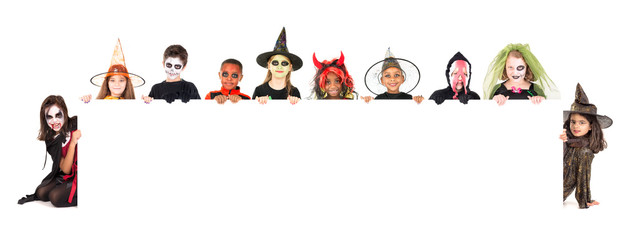 Wall Mural - Kids in Halloween costumes