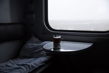 Tea Cup In A Train Compartment