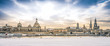 Panorama mit Frauenkirche in Dresden im Winter